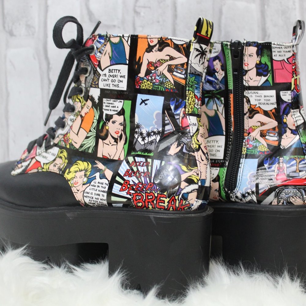 Brand New Cartoon Combat Platform Boot - Picture 6 of 8